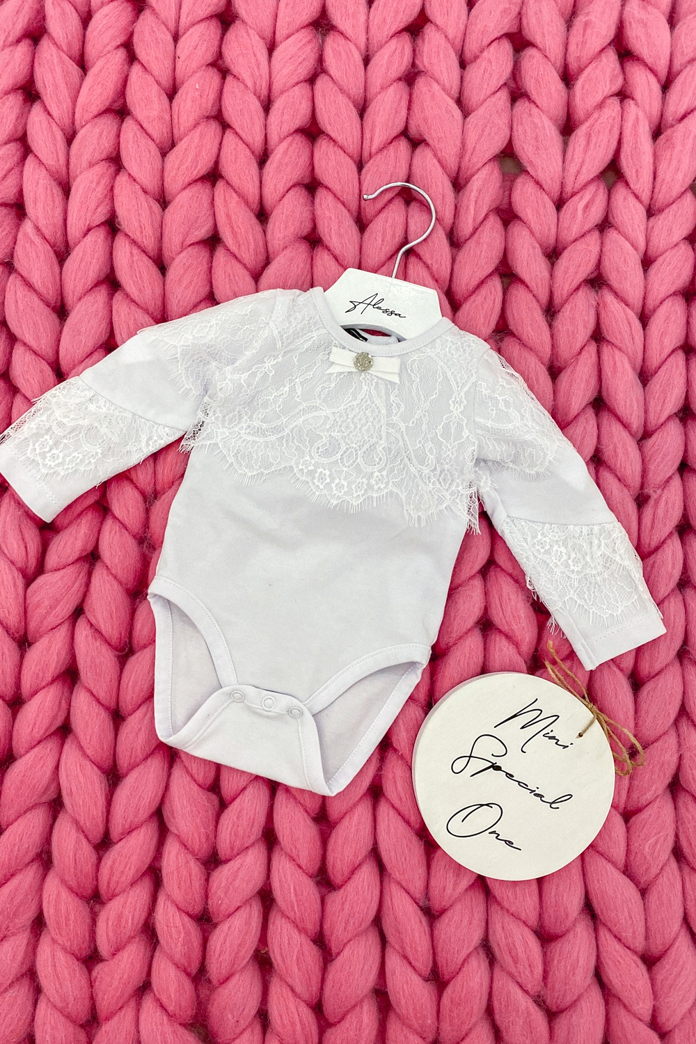 Alessa mini боди с дантела - бяло - Изображение 8