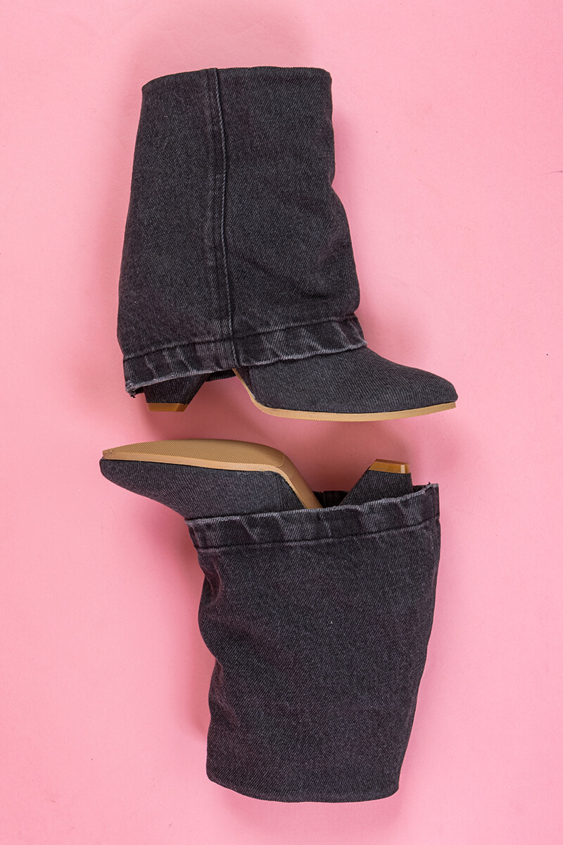 Strut Perfection Боти - Black Denim - Изображение 8