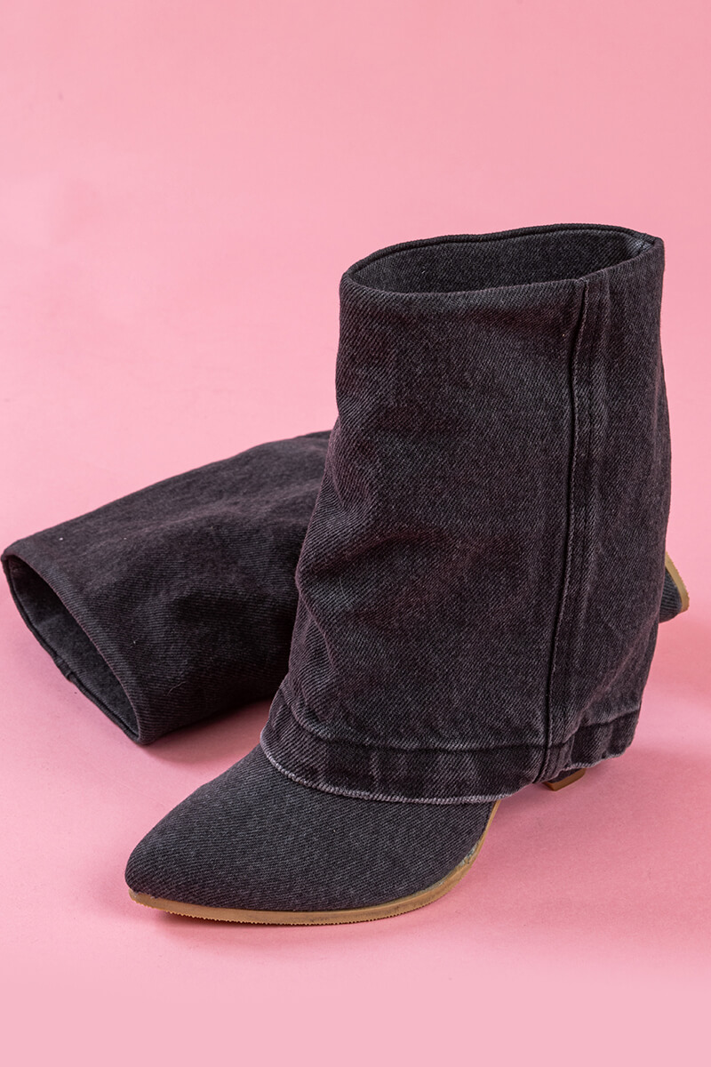Strut Perfection Боти - Black Denim - Изображение 6