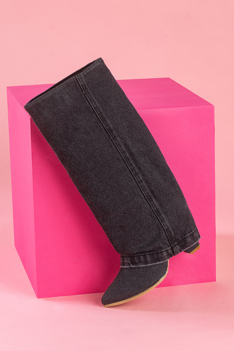 Strut Perfection Ботуши - Black Denim - Изображение 6