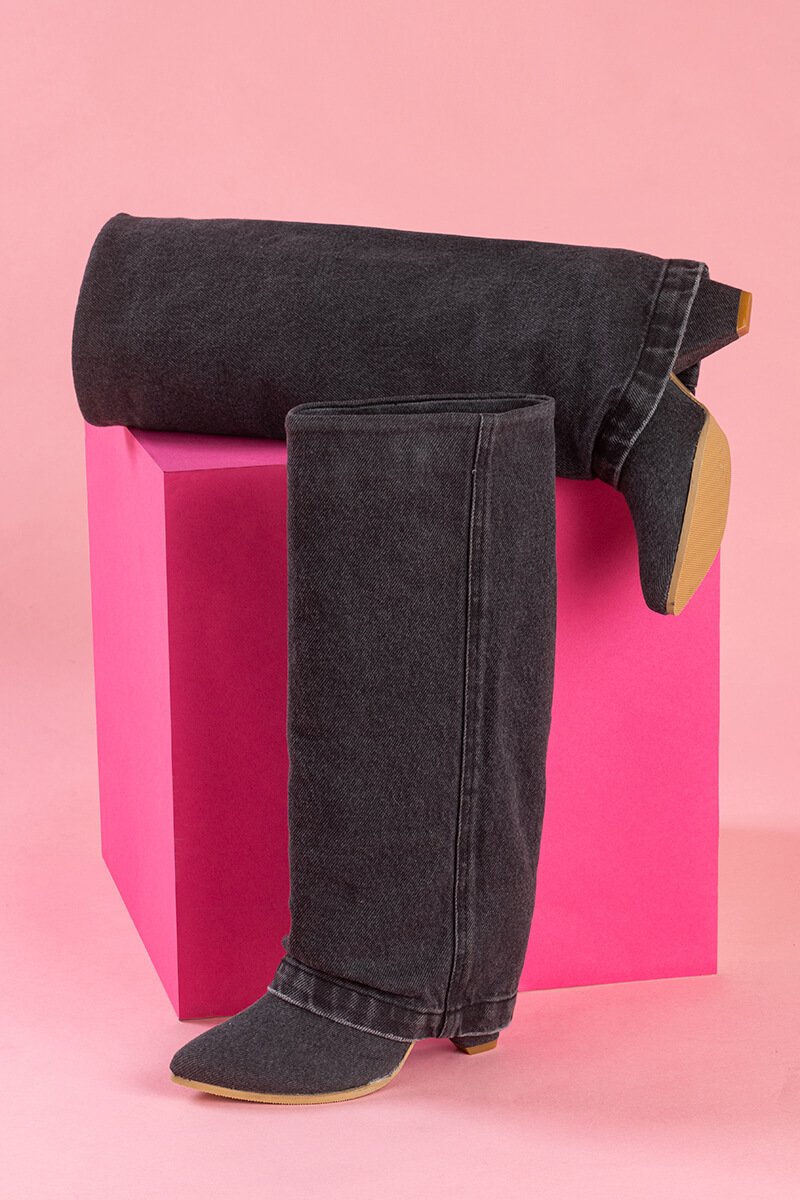 Strut Perfection Ботуши - Black Denim - Изображение 8