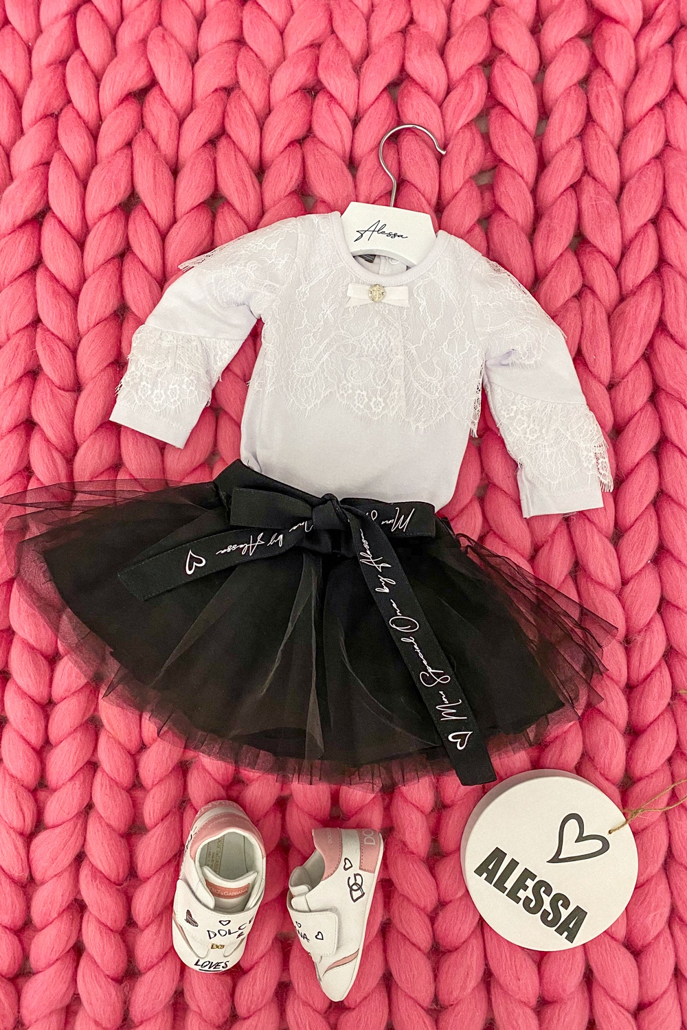 Alessa mini боди с дантела - бяло - Изображение 7