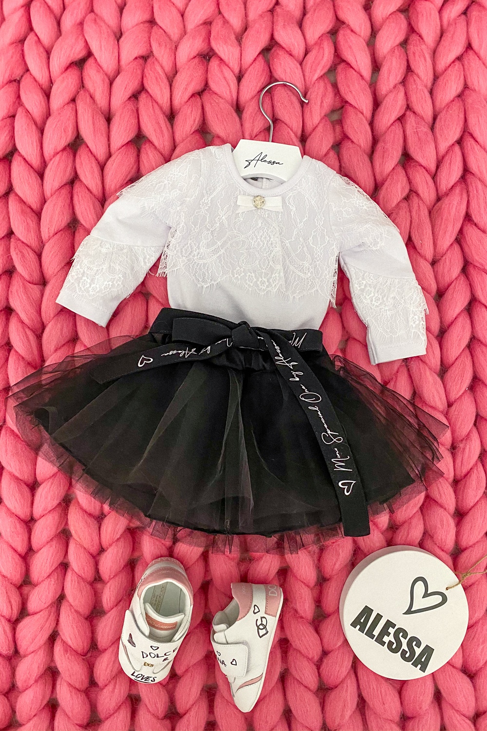 Alessa mini боди с дантела - бяло - Изображение 9