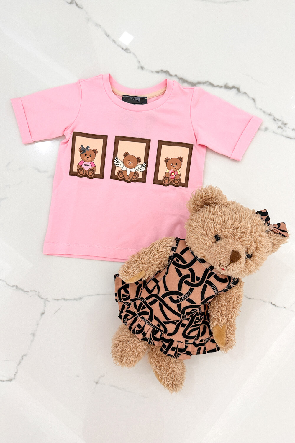 Bear Hug Mini T-Shirt От Памук - Pink - Изображение 12