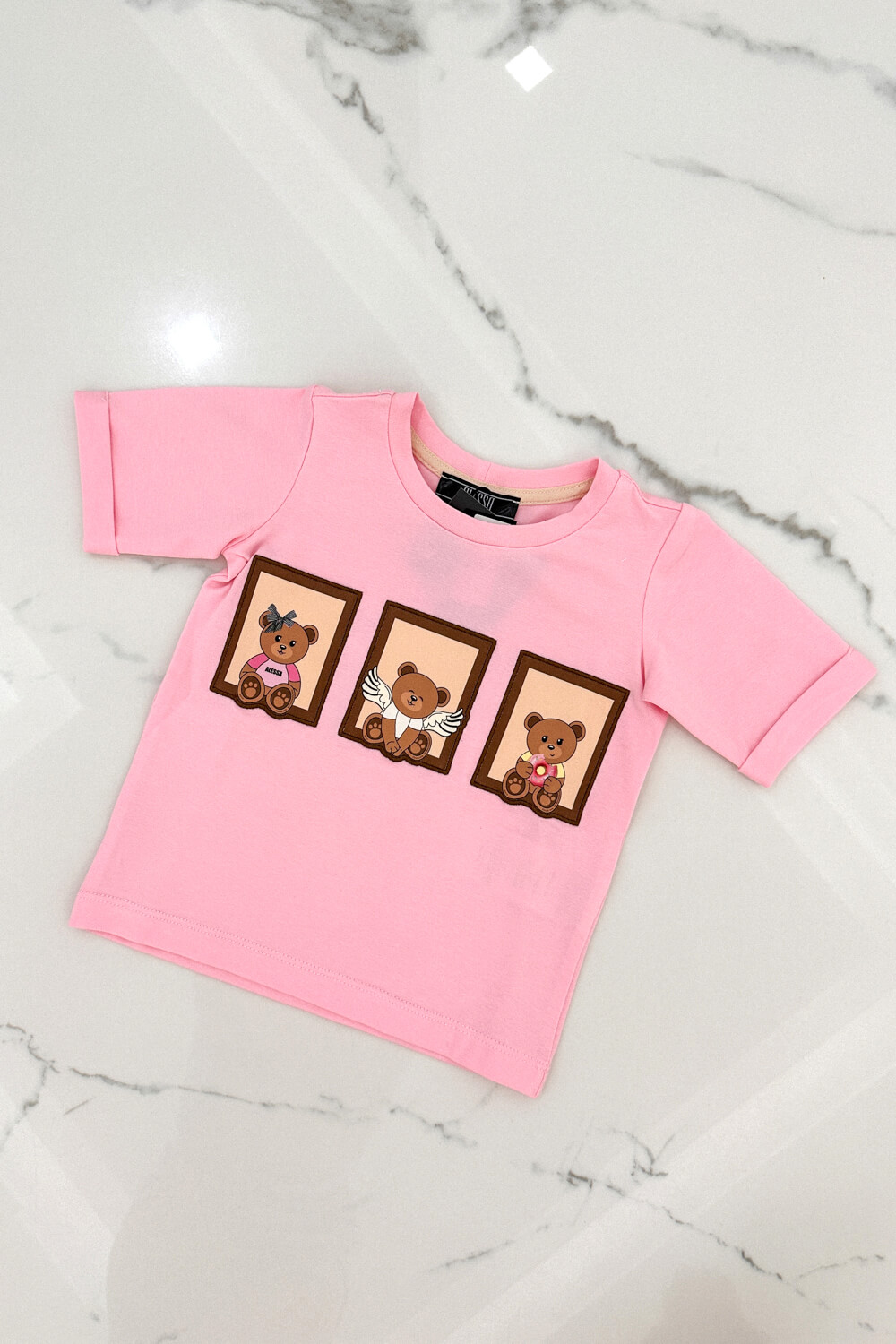 Bear Hug Mini T-Shirt От Памук - Pink - Изображение 16
