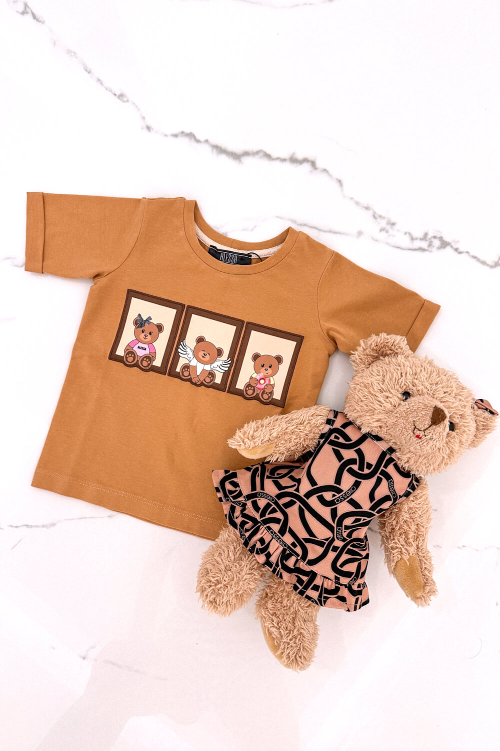 Bear Hug Mini T-Shirt От Памук - Mocha - Изображение 16