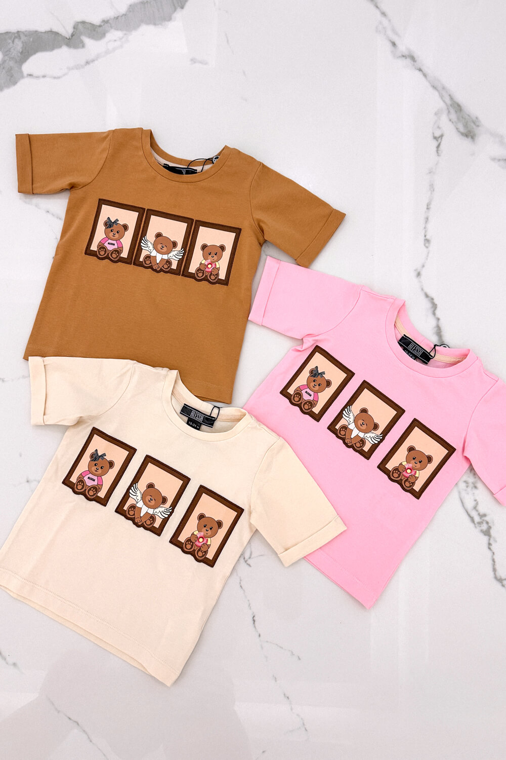 Bear Hug Mini T-Shirt От Памук - Soft Beige - Изображение 11
