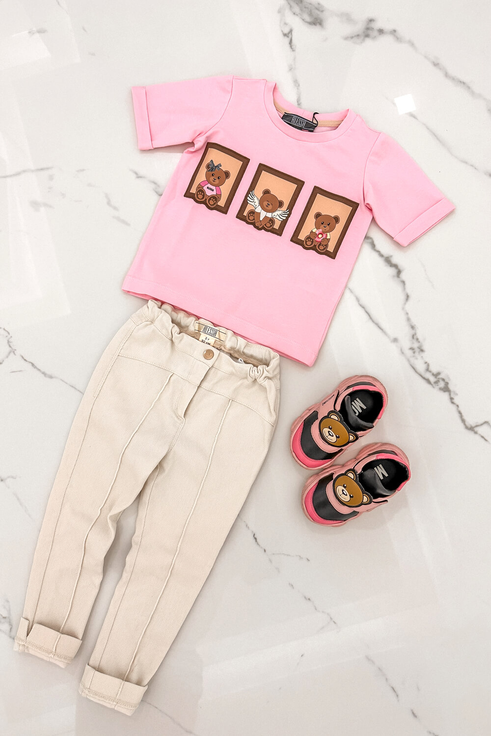 Bear Hug Mini T-Shirt От Памук - Pink - Изображение 10
