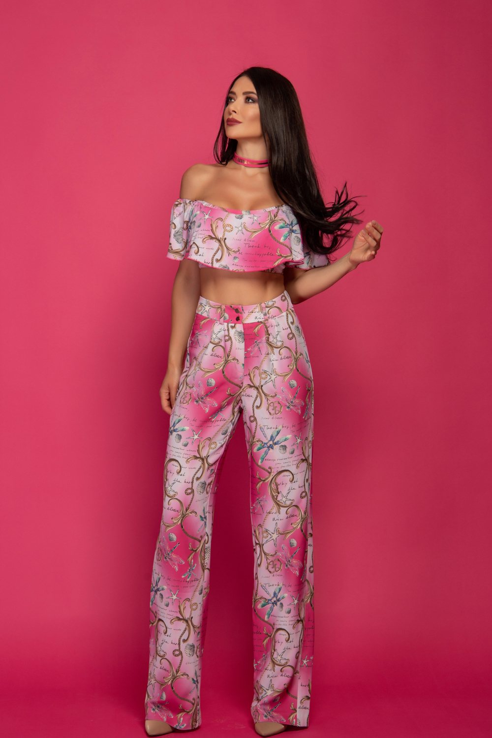All I Want Is A Yacht Дълъг Панталон - Pink print - Изображение 8