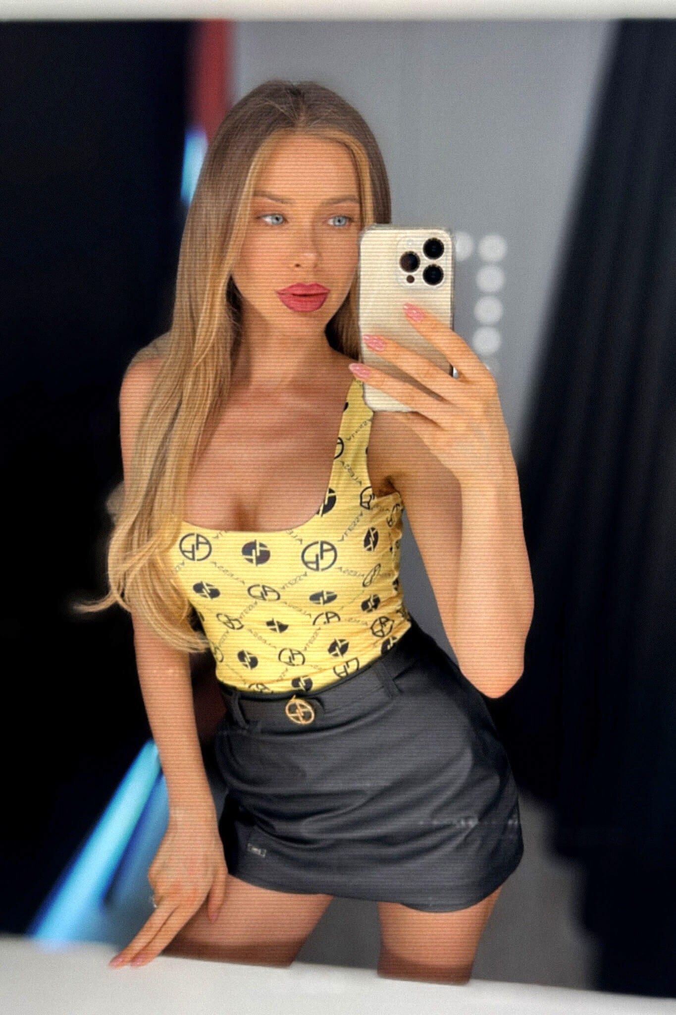 Alessa Religion Топ С Квадратно Деколте - Yellow - Изображение 8