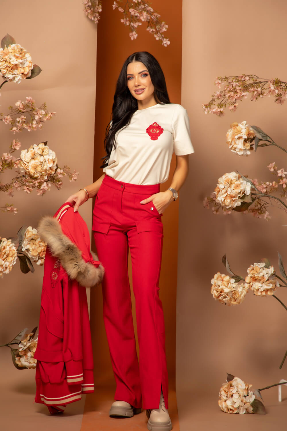 Luxury Classic T-Shirt От Памук - Soft Beige - Изображение 18