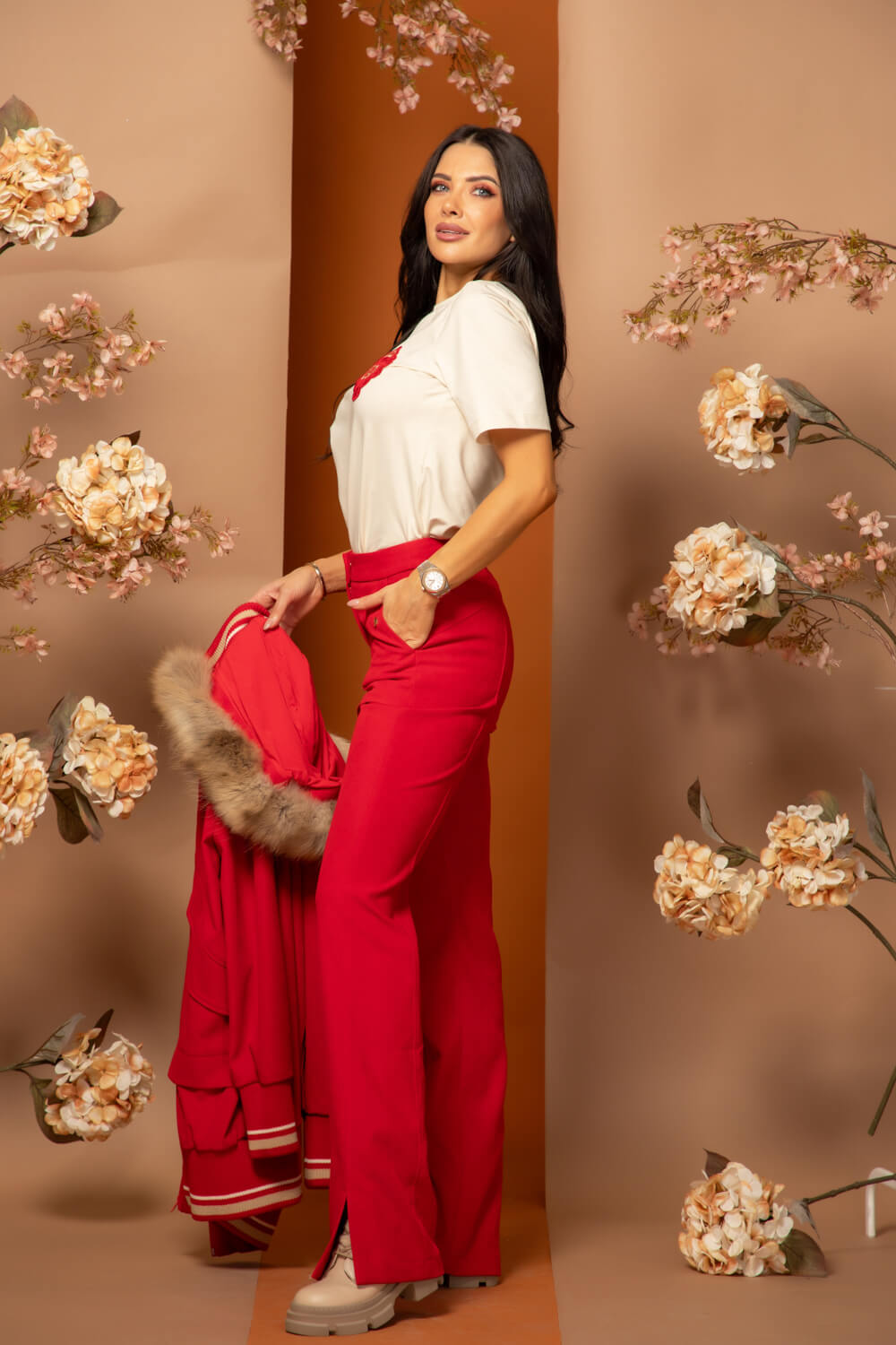 Luxury Classic T-Shirt От Памук - Soft Beige - Изображение 19