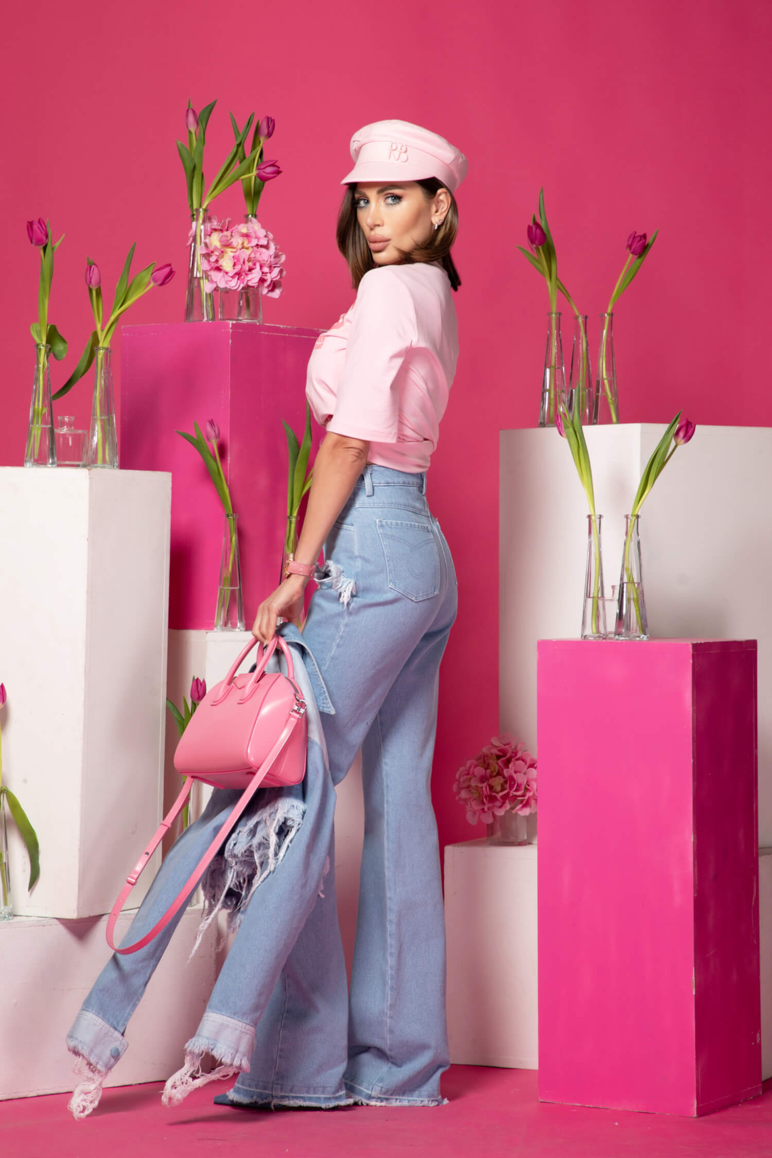 Street Style Star T-Shirt От Памук - Light Pink - Изображение 11