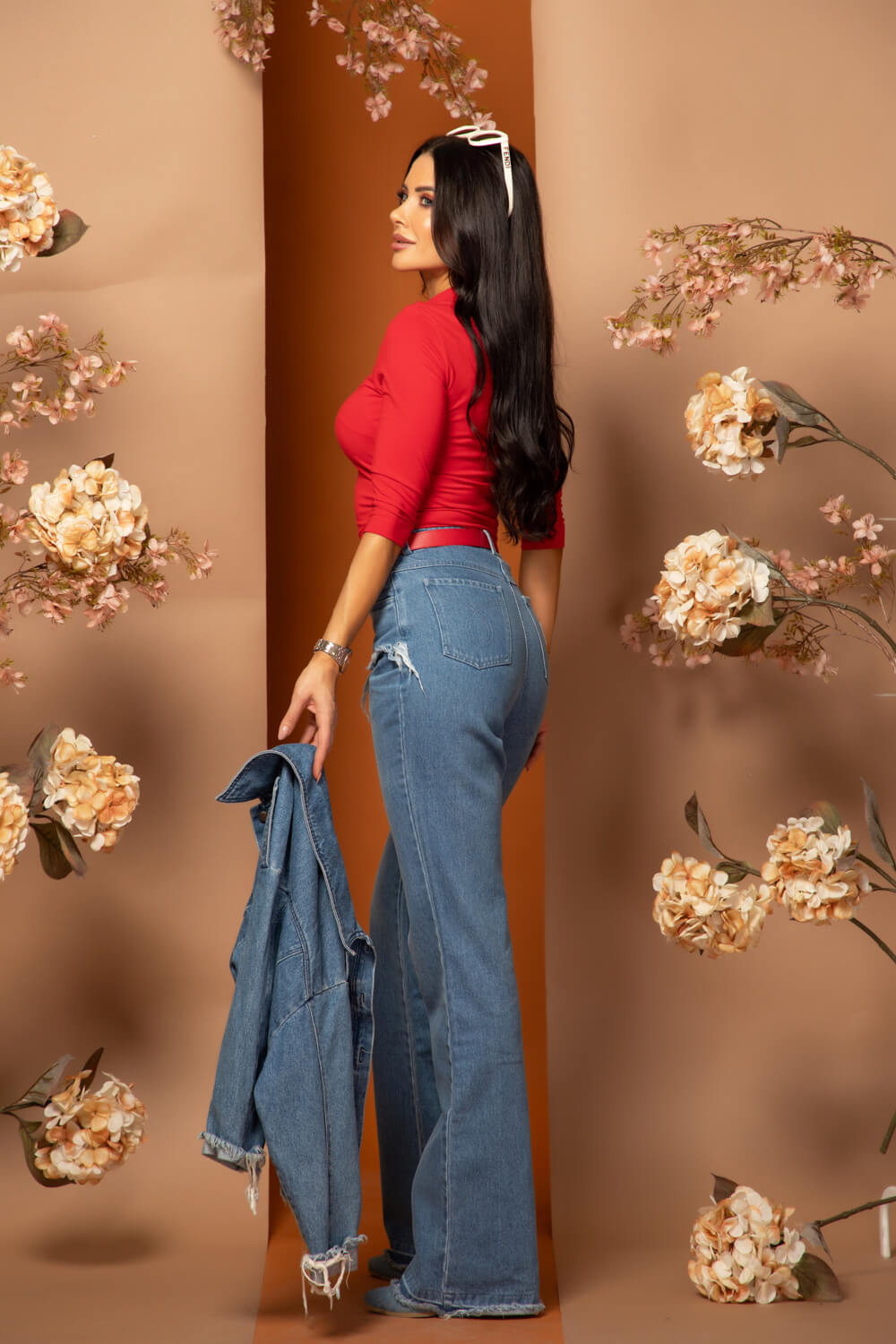 Stylish Everyday Блуза С 3/4 Ръкав - Red - Изображение 8