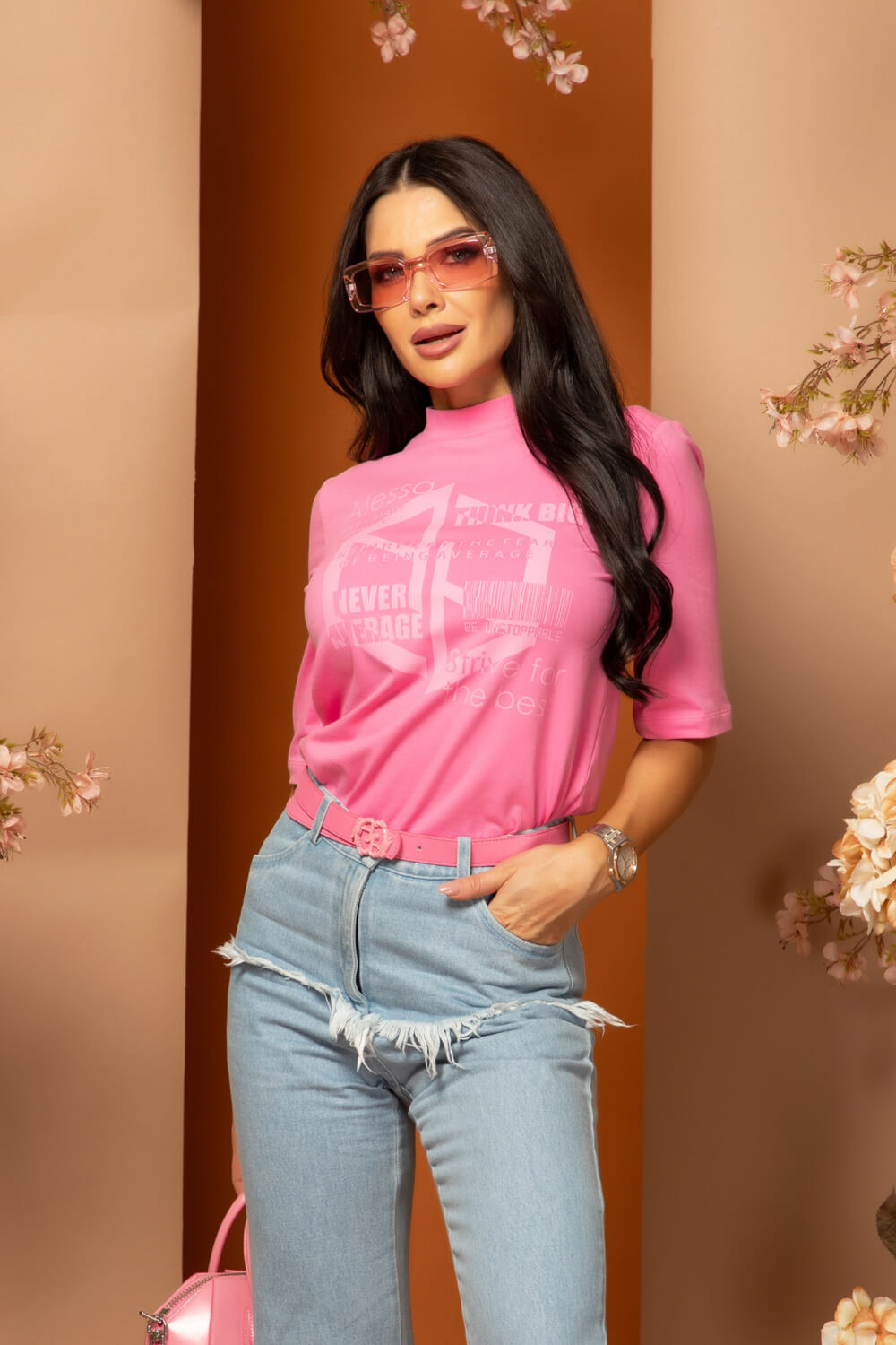 Demure Dynasty T-Shirt От Памук - Pink - Изображение 9