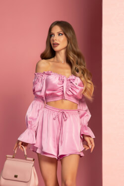 Urban Oasis Ruffles Къс Панталон - Pink