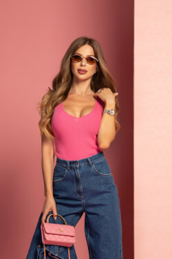 Melody Beauty Топ От Плетиво - Pink