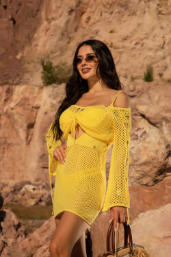 Ocean Muse Плажен Кроп-Топ - Yellow