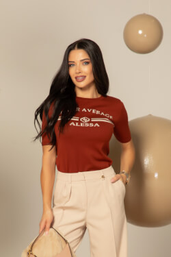 Autumn Whisper Блузка От Фино Плетиво - Chestnut