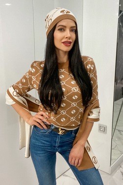 Alessa religion пуловер от плетиво 3/4 ръкав - мока