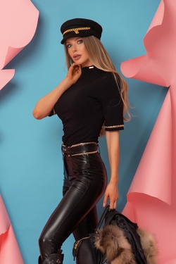 One More Kiss Блуза с 3/4 Ръкав - Златен Синджир