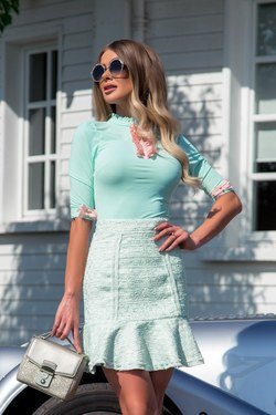 Be gone блузка в цвят мента