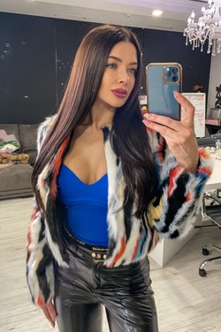 Fashion Killa Топло Палтенце От Еко Косъм - Flame Orange