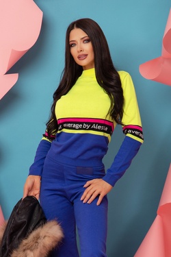 Heaven-like Пуловер От Плетиво - Жълт Неон