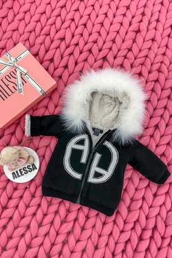 Alessa mini яке от плетиво - черно