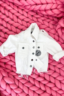 Feel This Moment mini Яке от деним - екрю