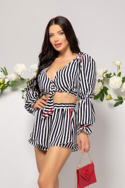 Strut Siren Ruffles Къс Панталон