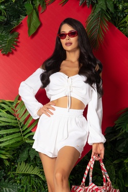 Lovelink Кроп-Топ - бял