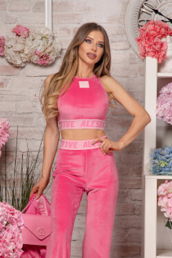 Candy Crush Плюшен Кроп-Топ - New Pink