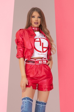 Something they admire кожен панталон - червен