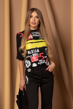 Dangerous Mix T-Shirt От Памук - Black