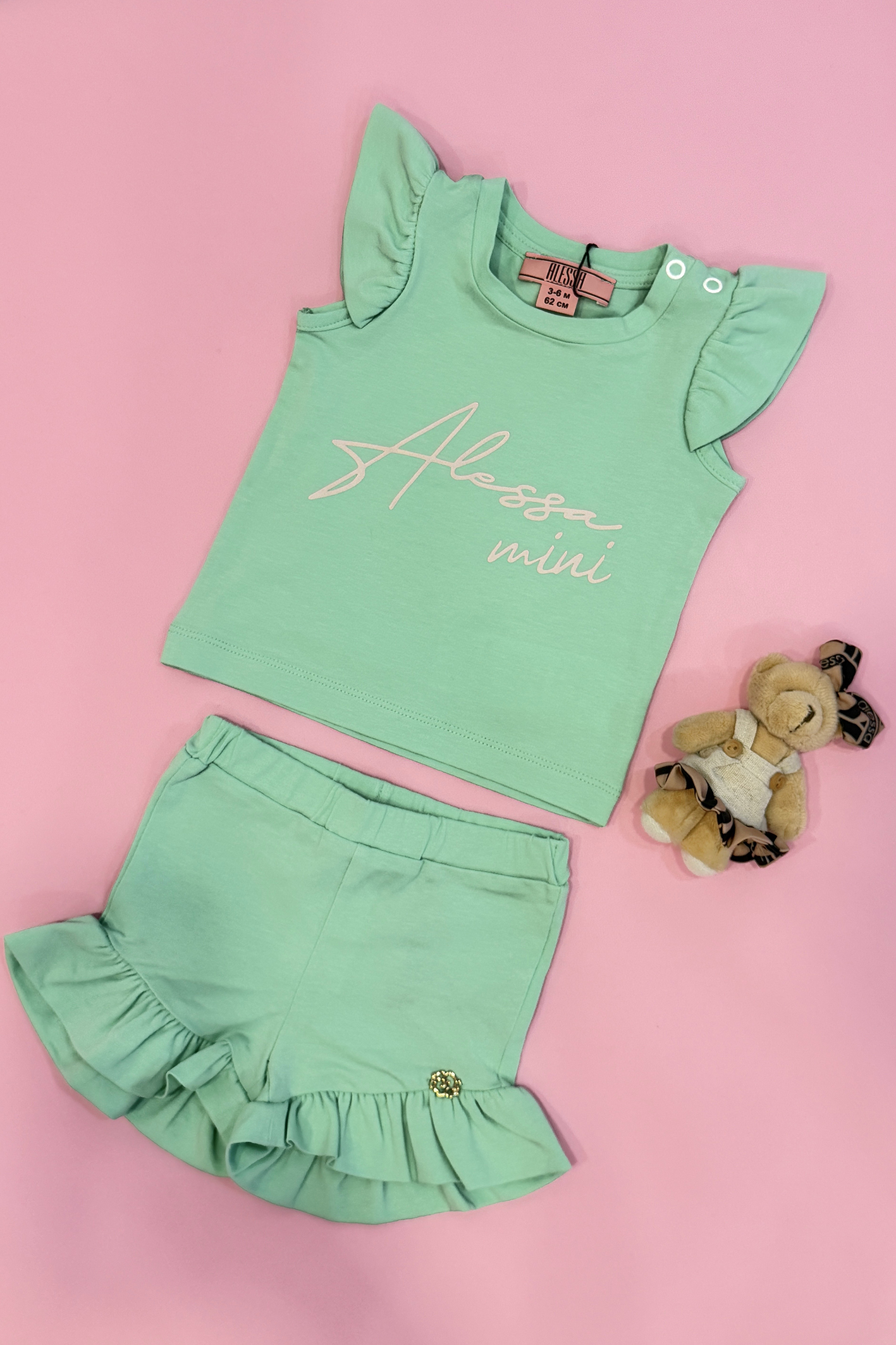 Baby Love Mini T-Shirt От Памук - Mint - Изображение 3