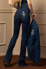 Denim Addict Дънки С Вътрешен Шлиц - Dark Blue - Изображение 8