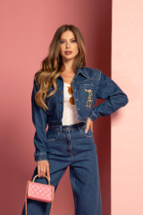Alessa Royalty Яке-Елек От Деним - Blue - Изображение 20