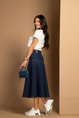 Denim Fever Midi Пола - Dark Blue - Изображение 9