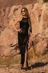 Ocean Enchantress Дълга Плажна Рокля - Black - Изображение 5