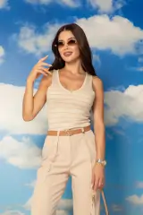 Desert Bloom Топ От Плетиво - Nude - Изображение 10