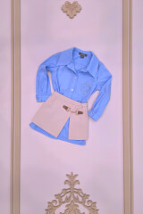 Luxury Classic Mini Дълга Риза - Blue - Изображение 4