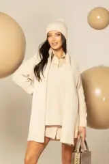 Snug & Chic Дълъг Пуловер - Seashell - Изображение 20
