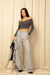 Casual Charm  Панталон - Grey - Изображение 15