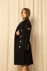 Chic Catch Палто С Вълна - Black - Изображение 15
