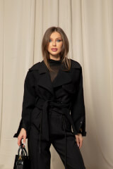 Fashion Move Къс Тренч - Black - Изображение 17