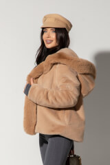 Winter Bunny Палтенце От Еко Косъм - Mocha - Изображение 3