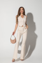 Old money Панталон - natural beige - Изображение 6