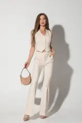 Old money Панталон - natural beige - Изображение 6