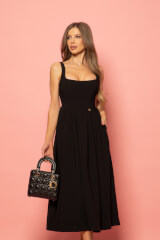 Elegant Euphoria  Midi Рокля - Black - Изображение 9